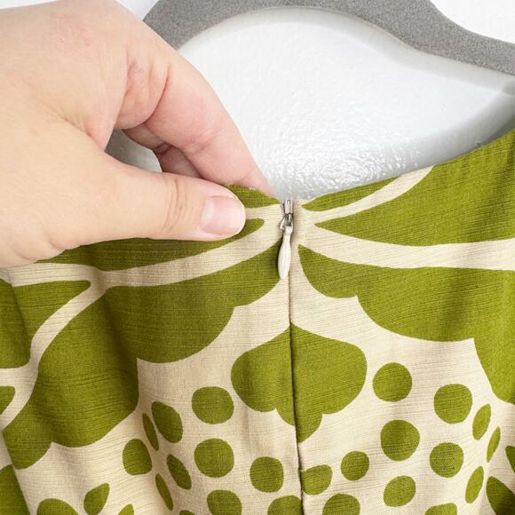 Tabitha Anthropologie Florida Room Green Patterned Retro Style Dress 2 Pencil - Picture 12 of 13
